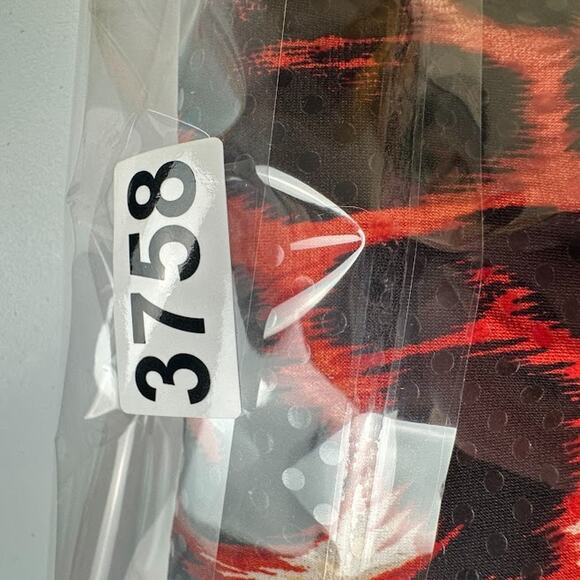 Susan Graver Top Womens 1X Red Animal Print Sequin Party Holiday Tunic Stretch - Picture 11 of 11